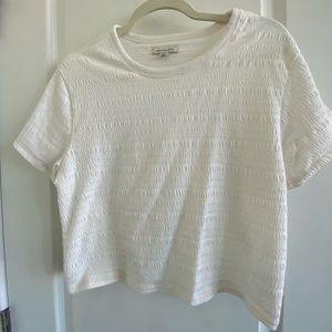 White Cropped American Eagle Shirt